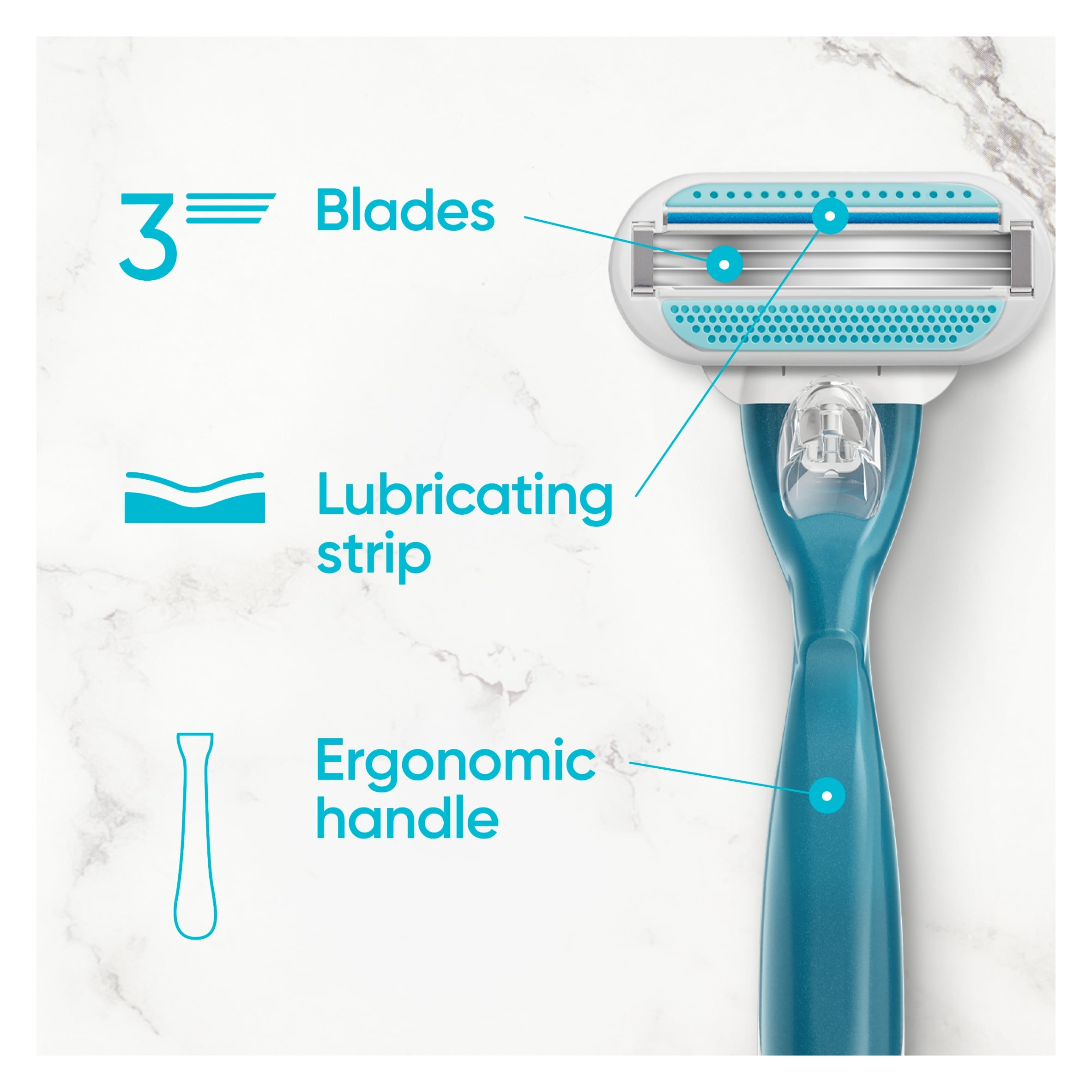 Gillette Venus Smooth Women’s Razor with 1 Refill Blades Cartridges thumbnail 3