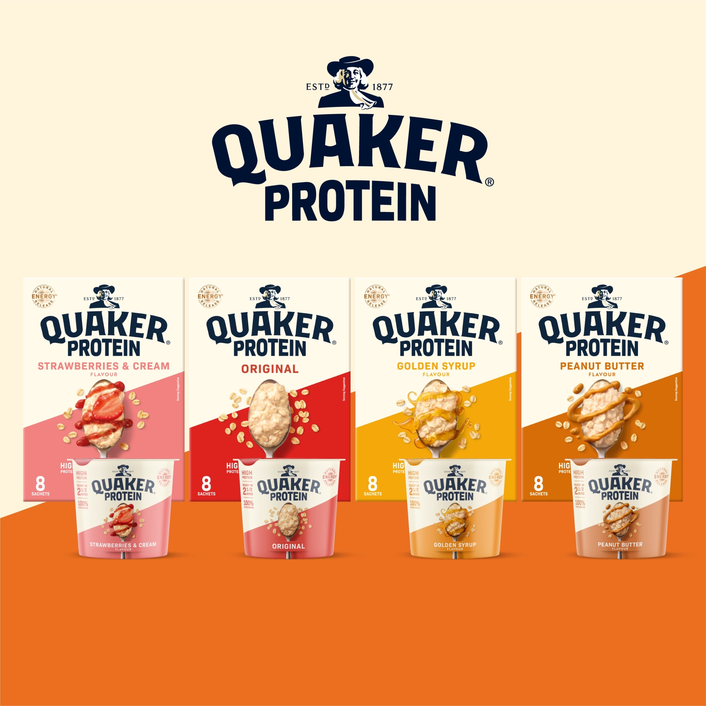 Quaker Protein Oat So Simple Golden Syrup Porridge Sachets 8x43g thumbnail 3