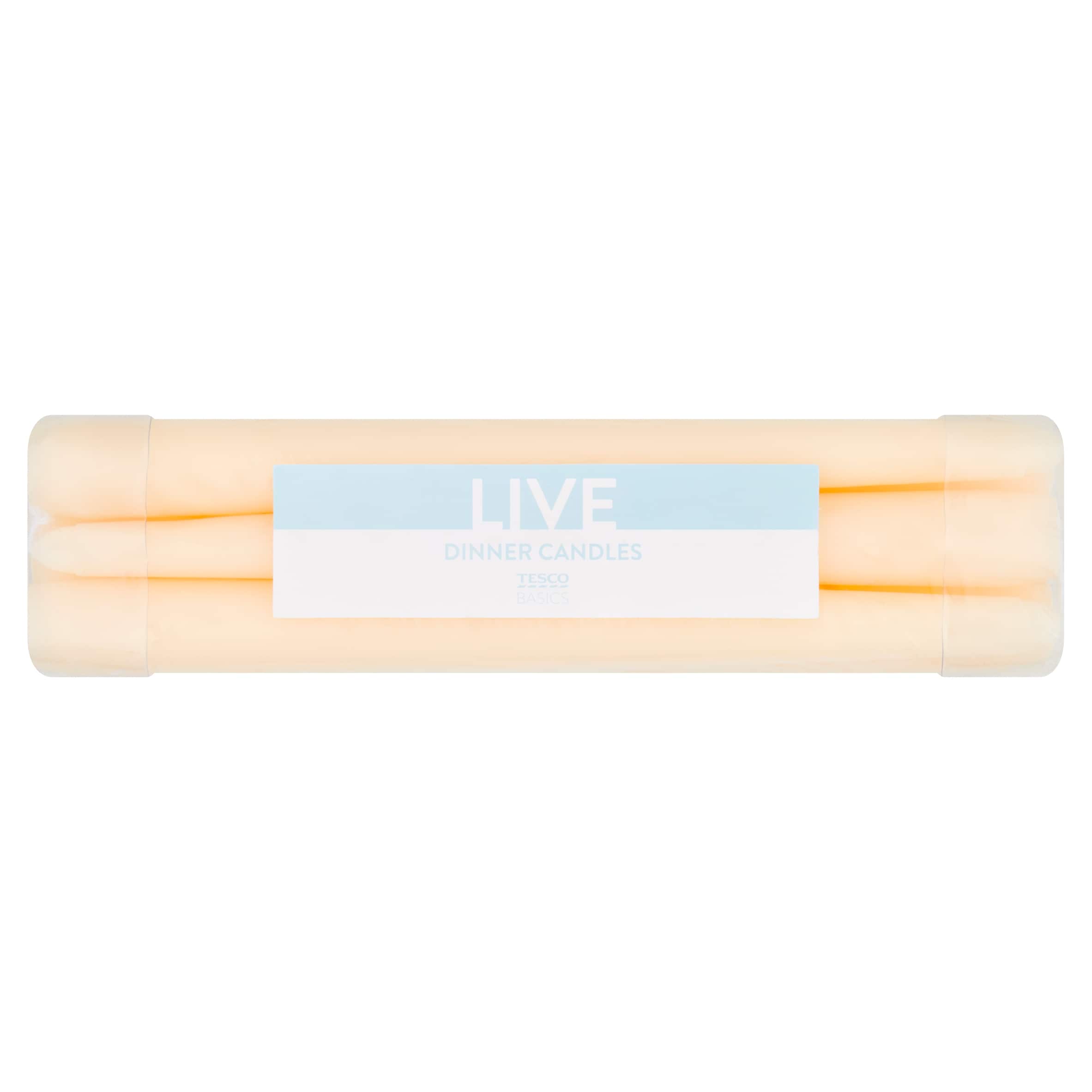 F&F Home 6 Pack Dinner Candles Ivory