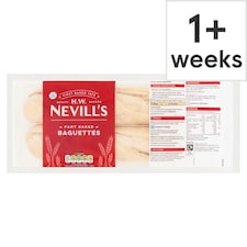 H.W. Nevill's Part Baked White Baguette 2 Pack