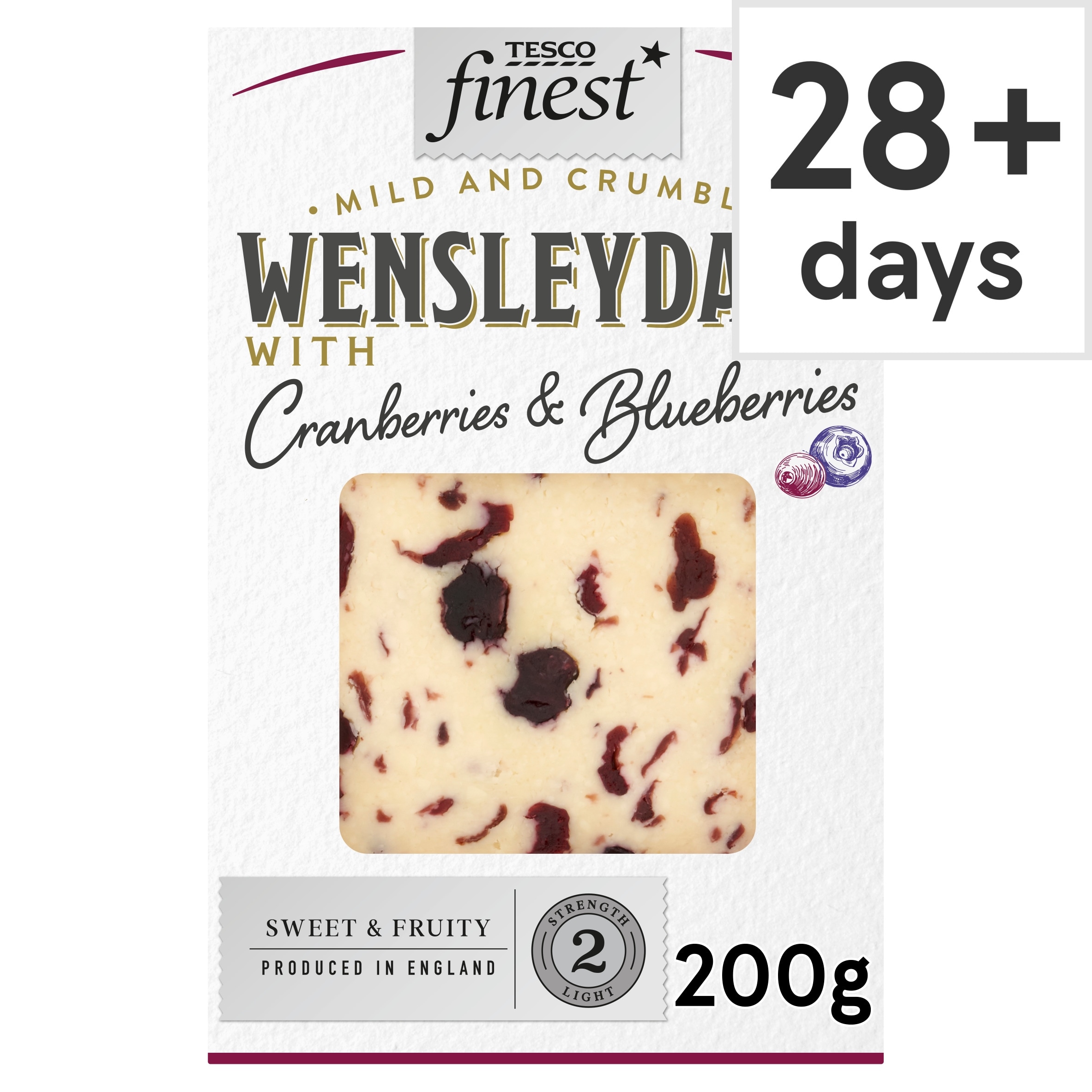 Tesco Finest Wensleydale Cheese Cranberries & Blueberry 200G