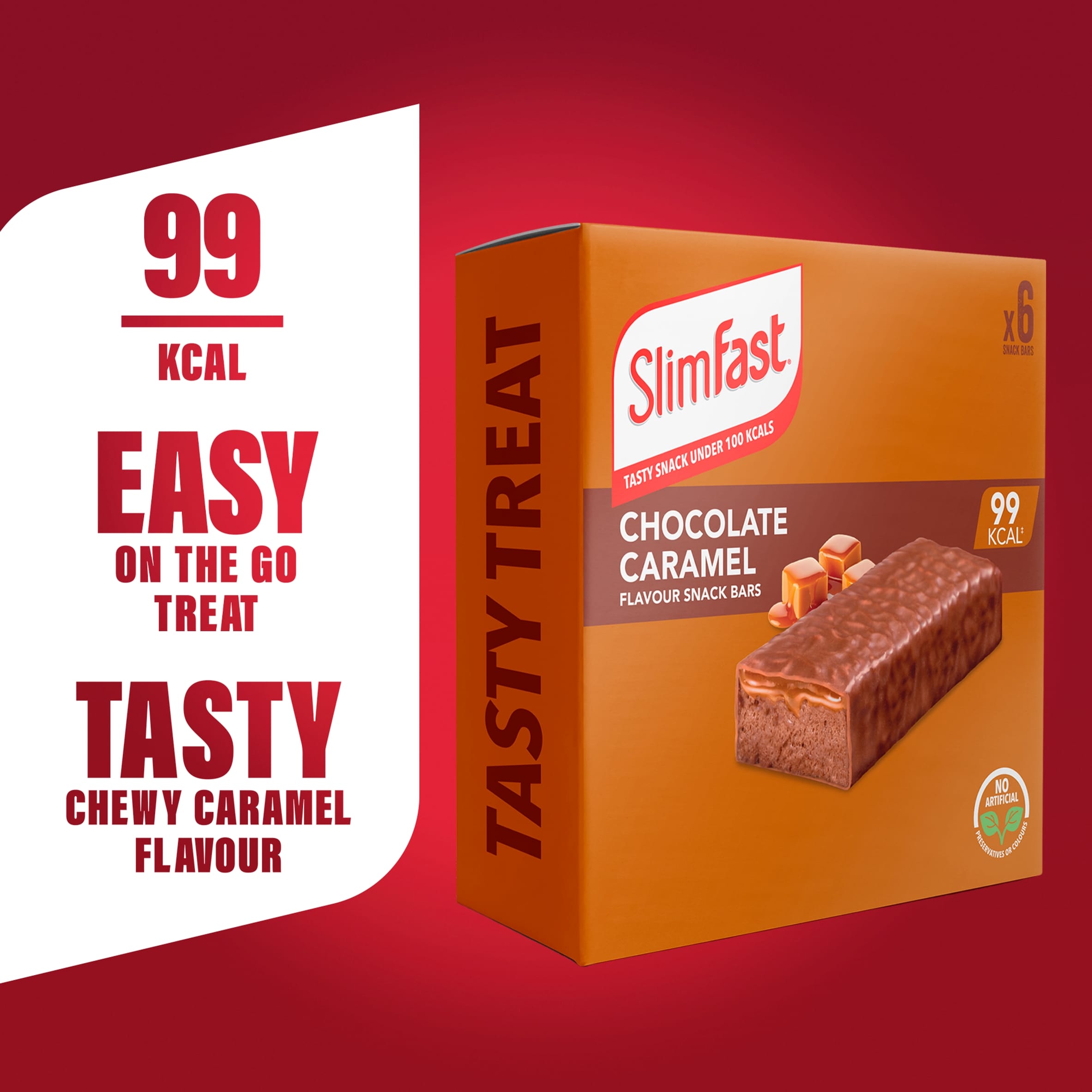 SlimFast Snack Bar - Chocolate Caramel 6 Bars 156g thumbnail 2
