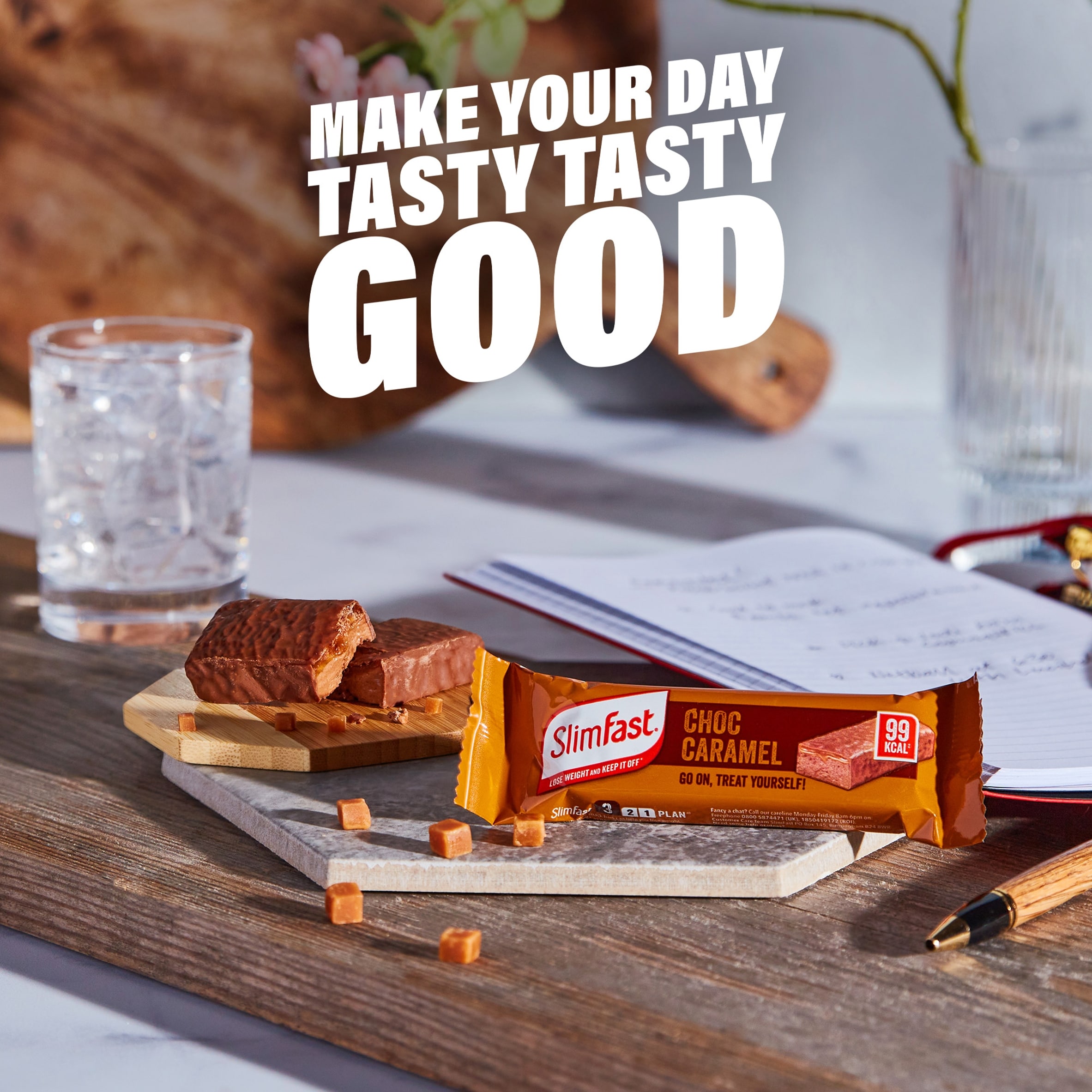 SlimFast Snack Bar - Chocolate Caramel 6 Bars 156g thumbnail 5