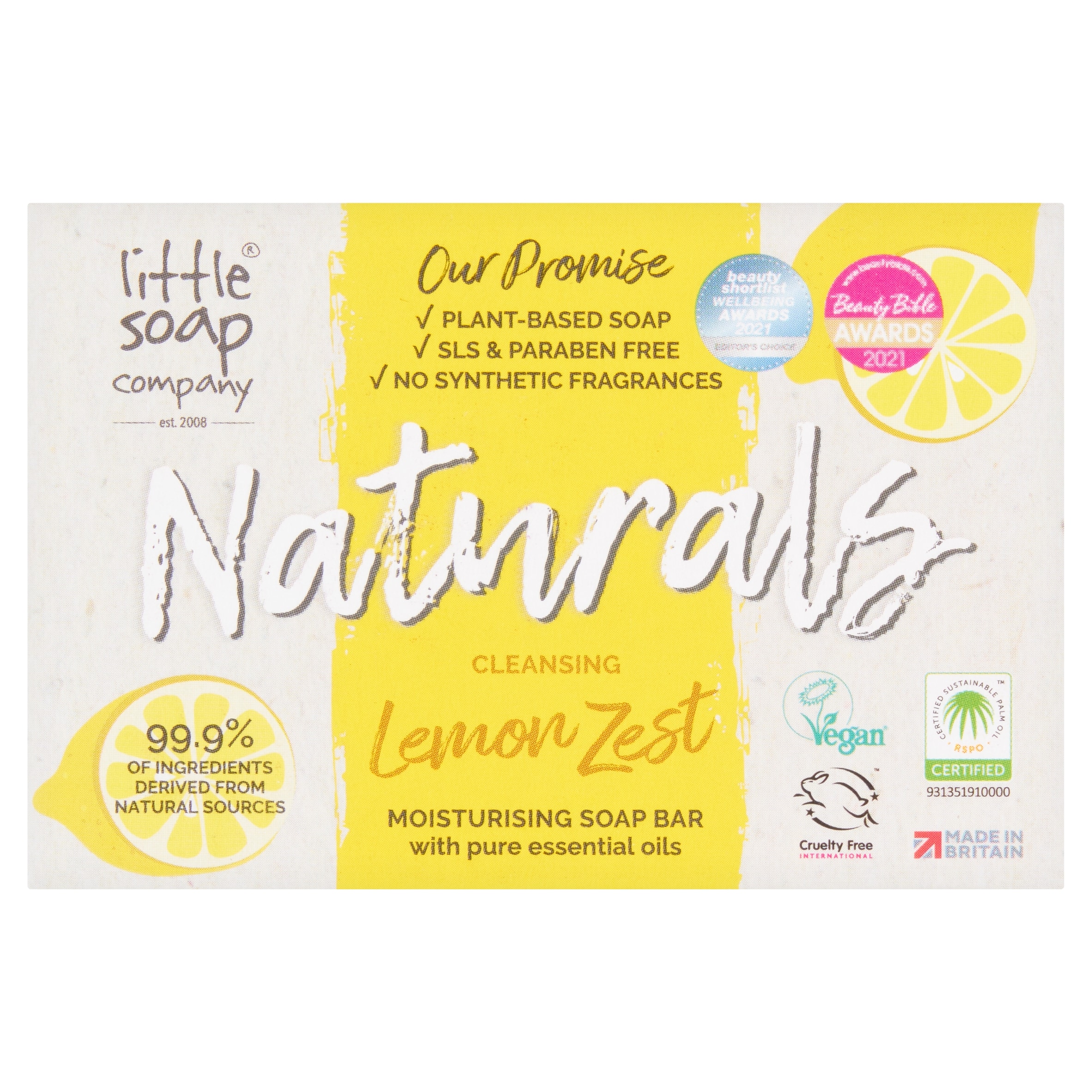 Little Soap Company Naturals Bar Soap Lemon Zest