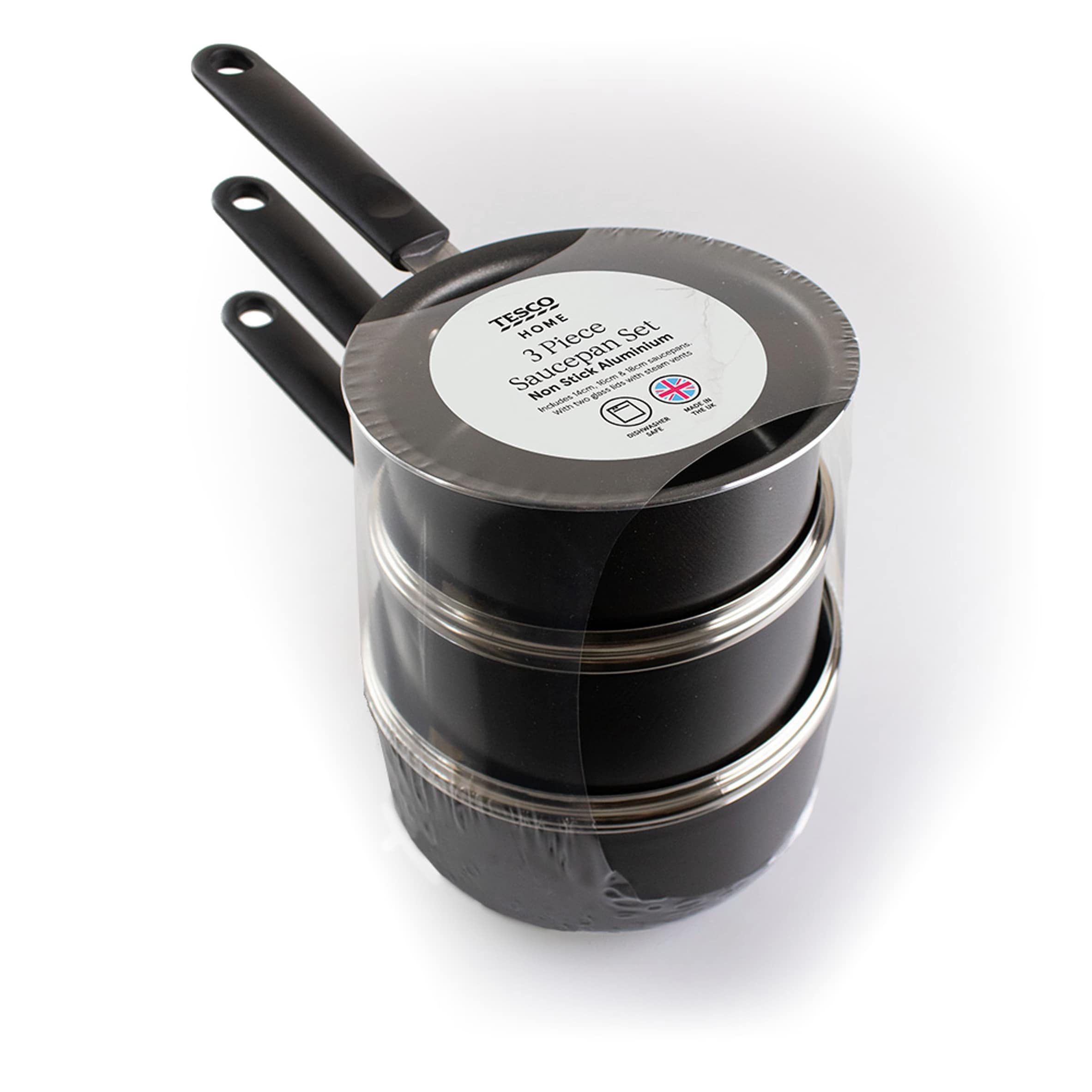 Tesco Basics Aluminium Pan Set