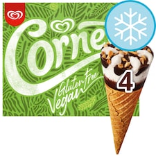 Cornetto Non Dairy Vegan Gluten Free Soy Vanilla Ice Cream Cone 4x90ml