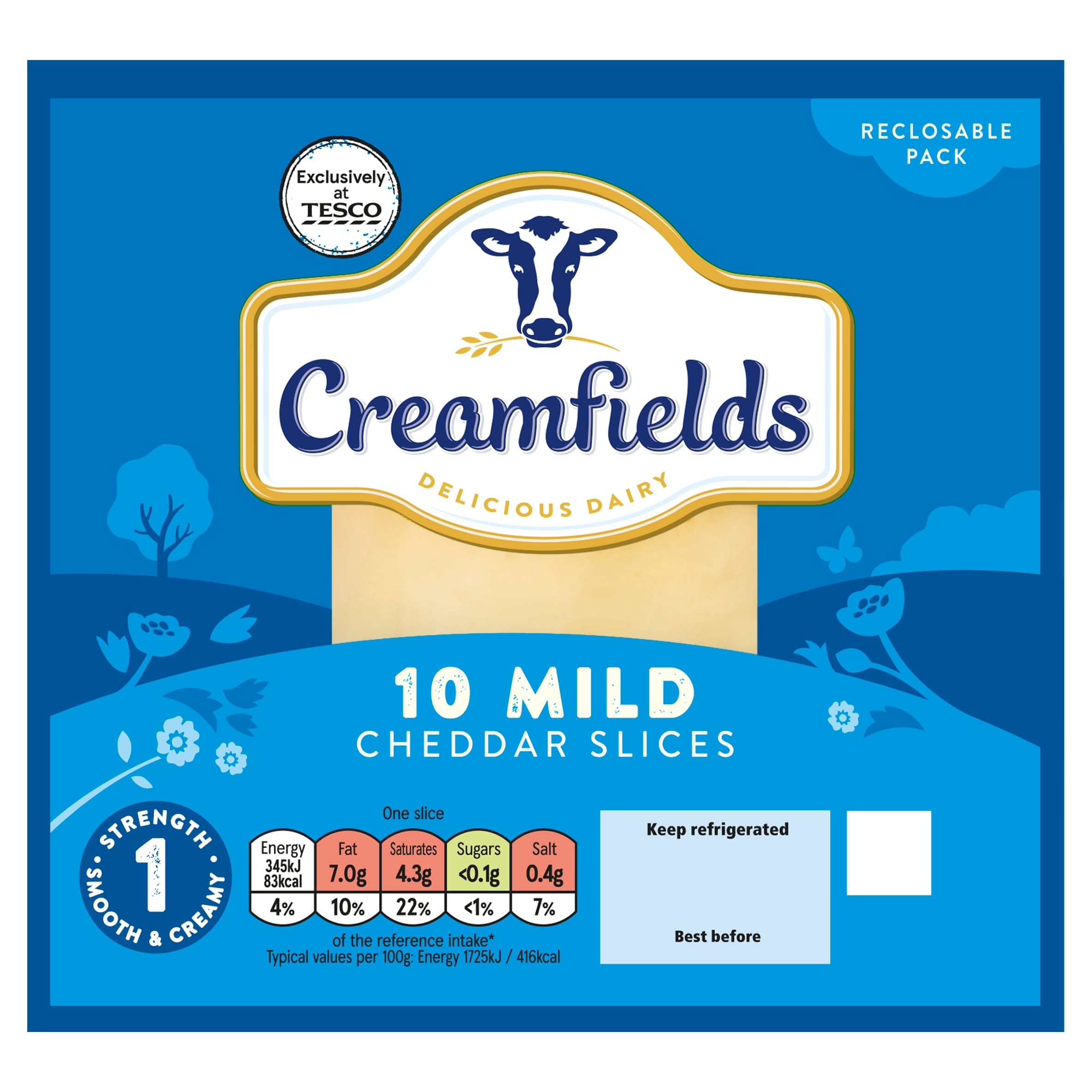 Creamfields Mild Cheddar Slices 10 Pack 200g