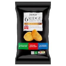 Tesco Ridge Cut Variety Crisps 6X30g