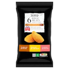 Tesco Ridge Meaty Variety Pack Crisps 6x30g