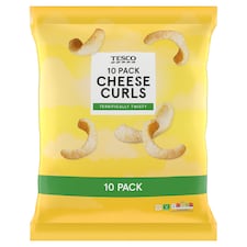 Tesco Cheese Curls 10 Pack 150G