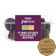Tesco Free From Double Chocolate Mini Muffins 12 Pack