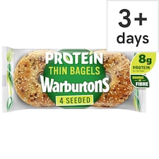 Warburtons Thin Sliced Seeded Protein Bagels 4 Pack
