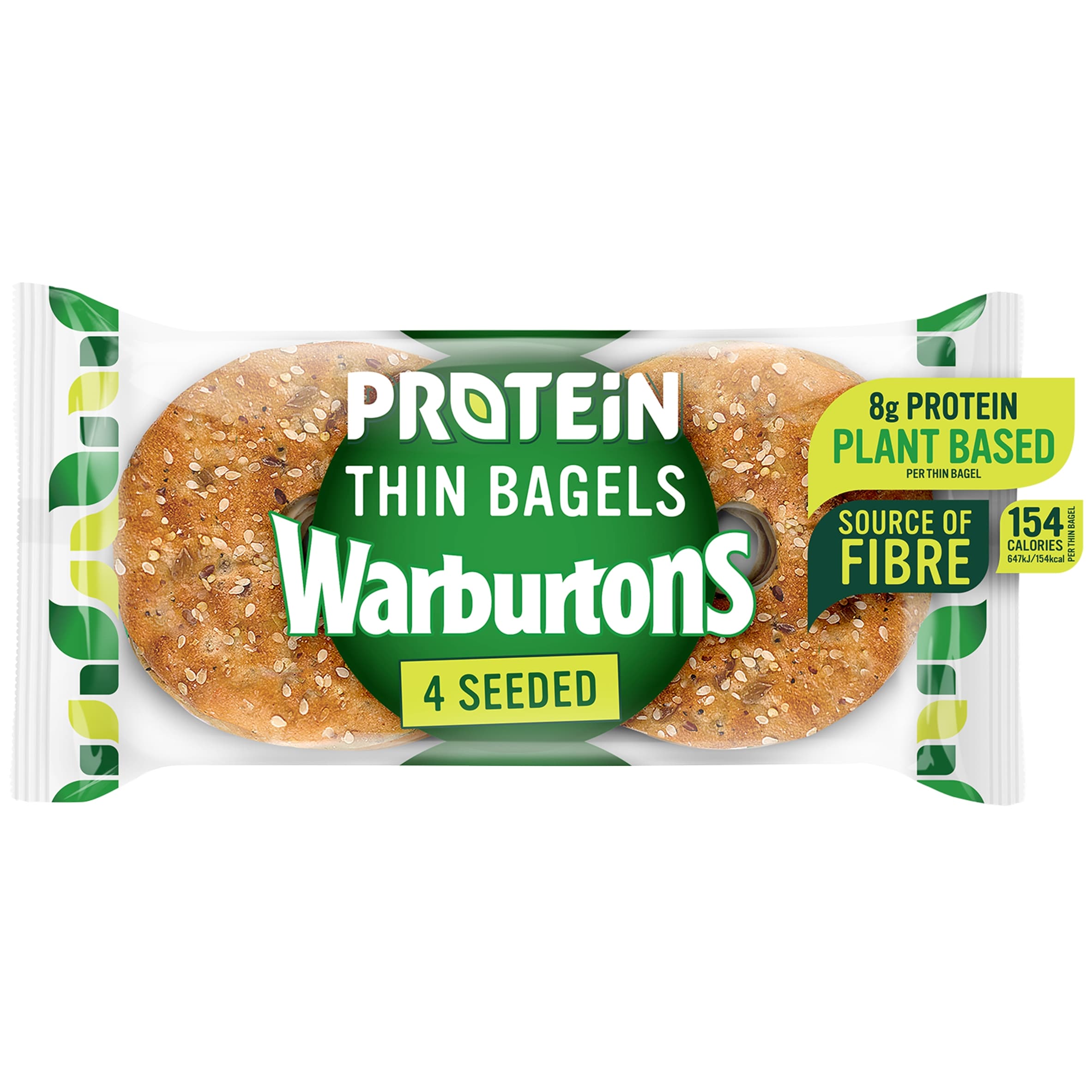 Warburtons Thin Sliced Seeded Protein Bagels 4 Pack thumbnail 2