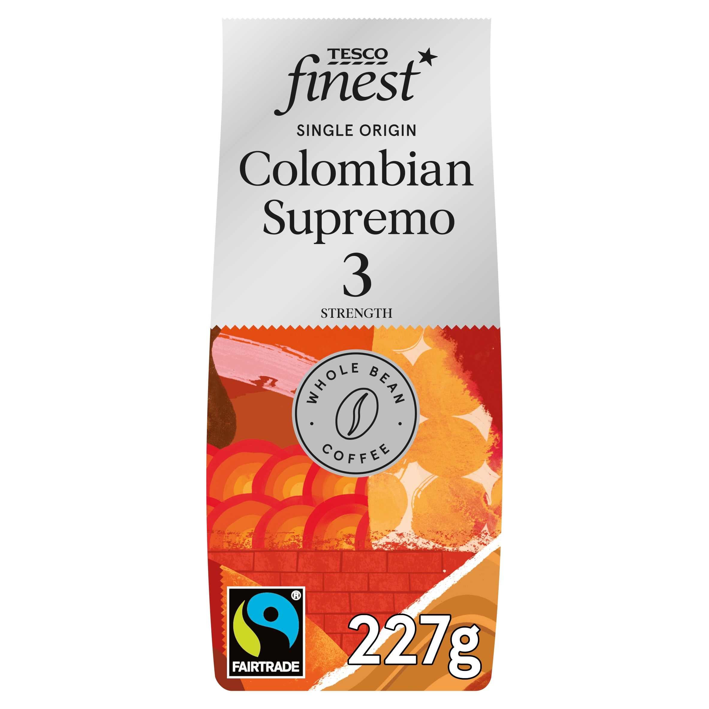 Tesco Finest Fair Trade Colombian Supremo Beans 227G