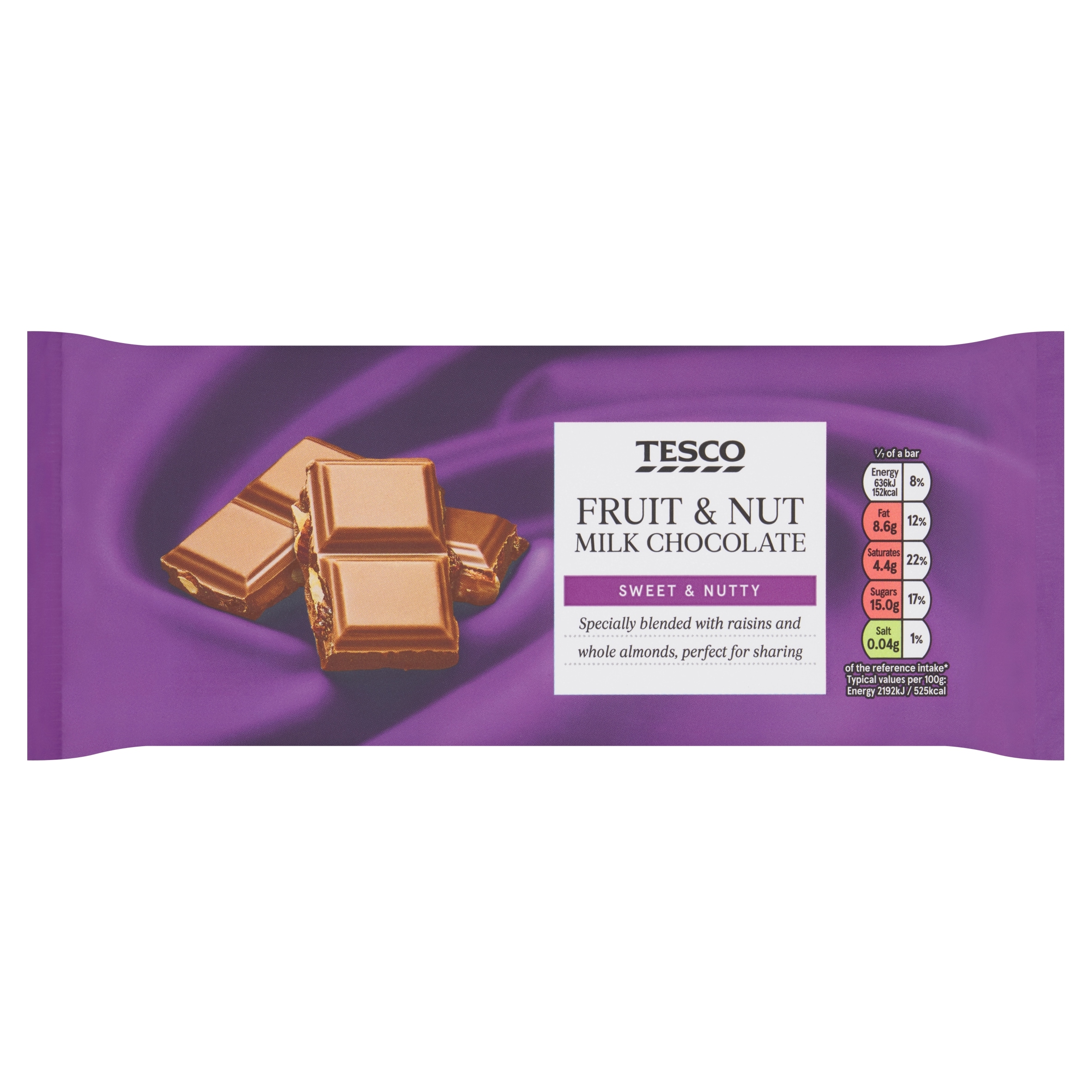 Tesco Fruit & Nut Milk Chocolate 200G