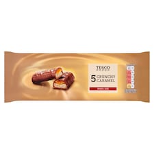 Tesco Crunchy Caramel Chocolate Bars Multipack 5 X 42g