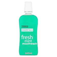 Tesco Essentials Fresh Mint Mouthwash 500ml