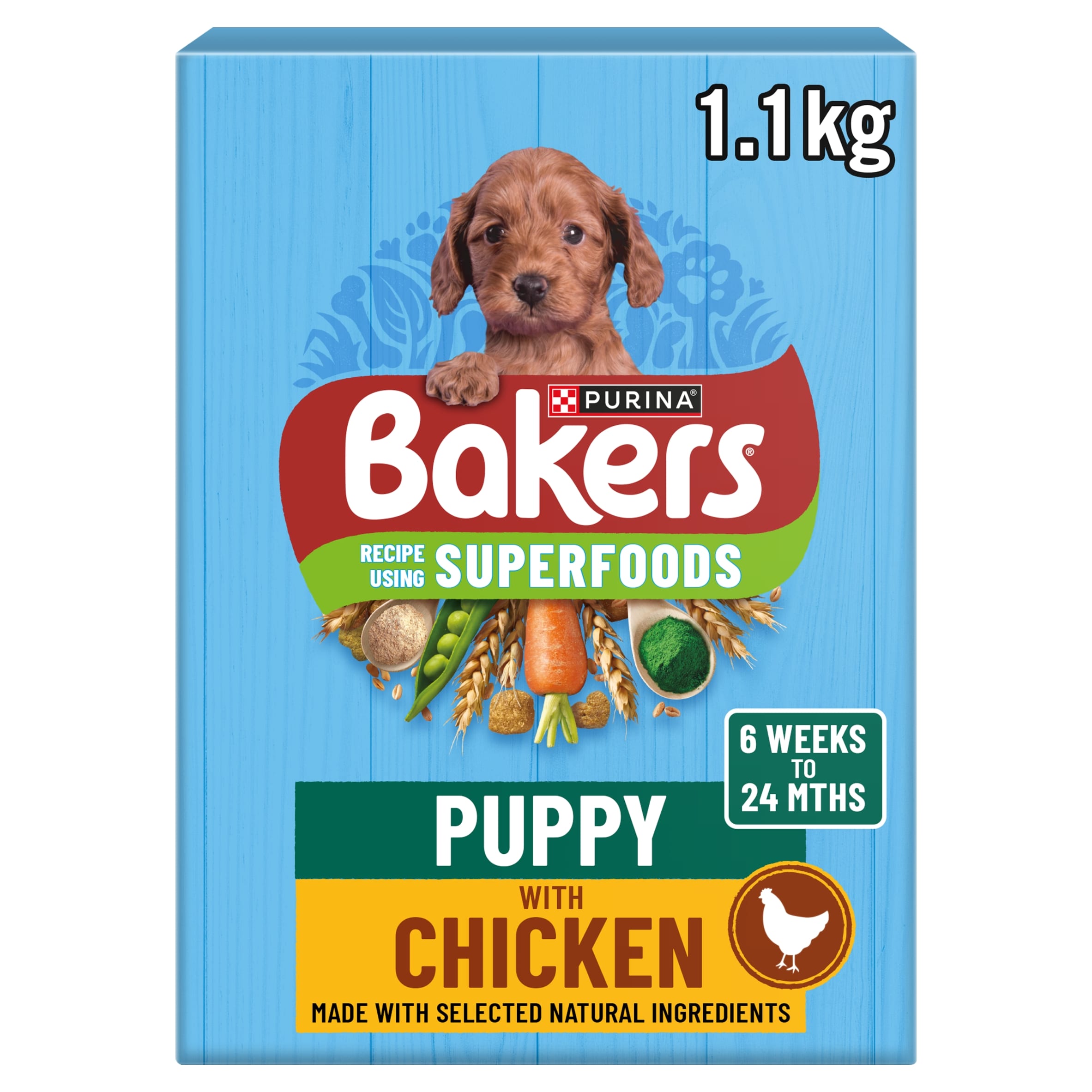 BAKERS Puppy Chicken with Vegetables Dry Dog Food 1.1kg