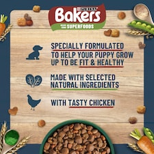 BAKERS Puppy Chicken with Vegetables Dry Dog Food 1.1kg thumbnail 2
