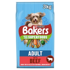 BAKERS Beef with Vegetables Dry Dog Food 3kg