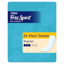 Tesco Free Spirit Maxi Towels Regular 24 Pack