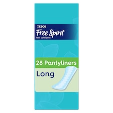 Tesco Free Spirit Pantyliners Long 28 Pack