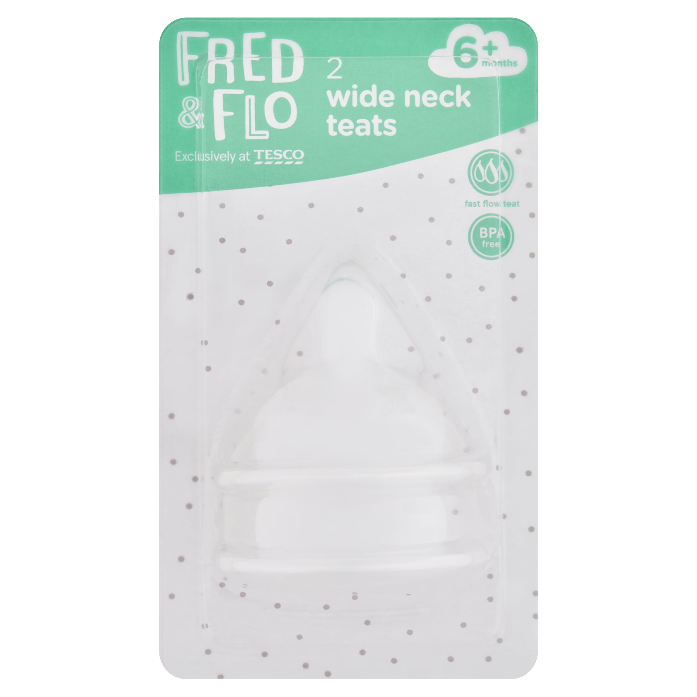 Fred & Flo Wide Neck Teat Fast Flow 2 Pack