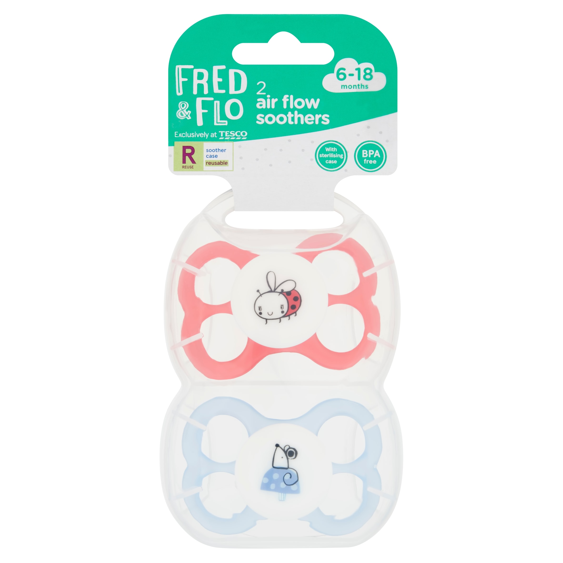 Fred & Flo Air Flow Soothers 2 Pack