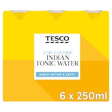 Tesco Low Calorie Indian Tonic Water 6 x 250ml