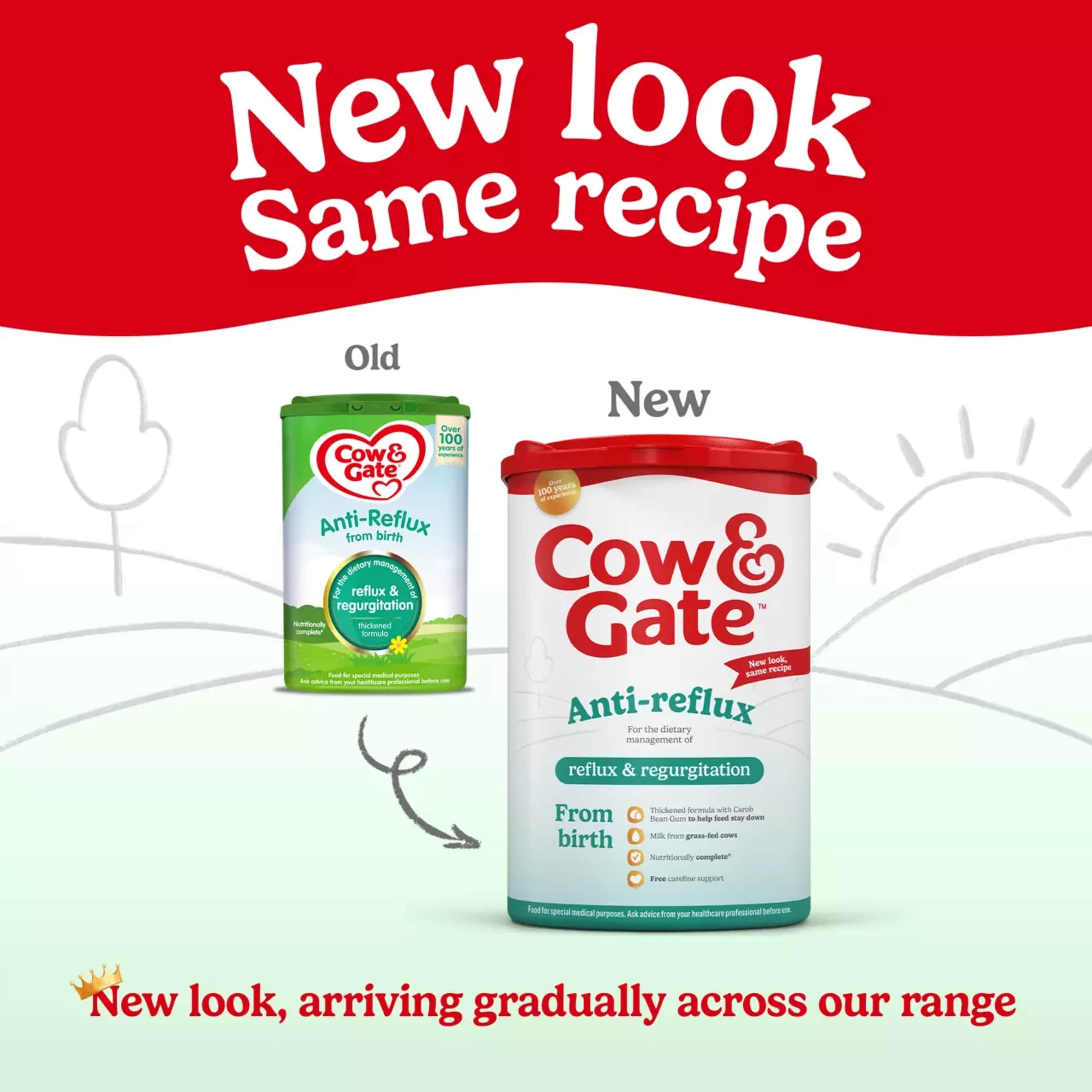 Cow & Gate Anti-Reflux Baby Milk Formula Powder from Birth 800g thumbnail 2