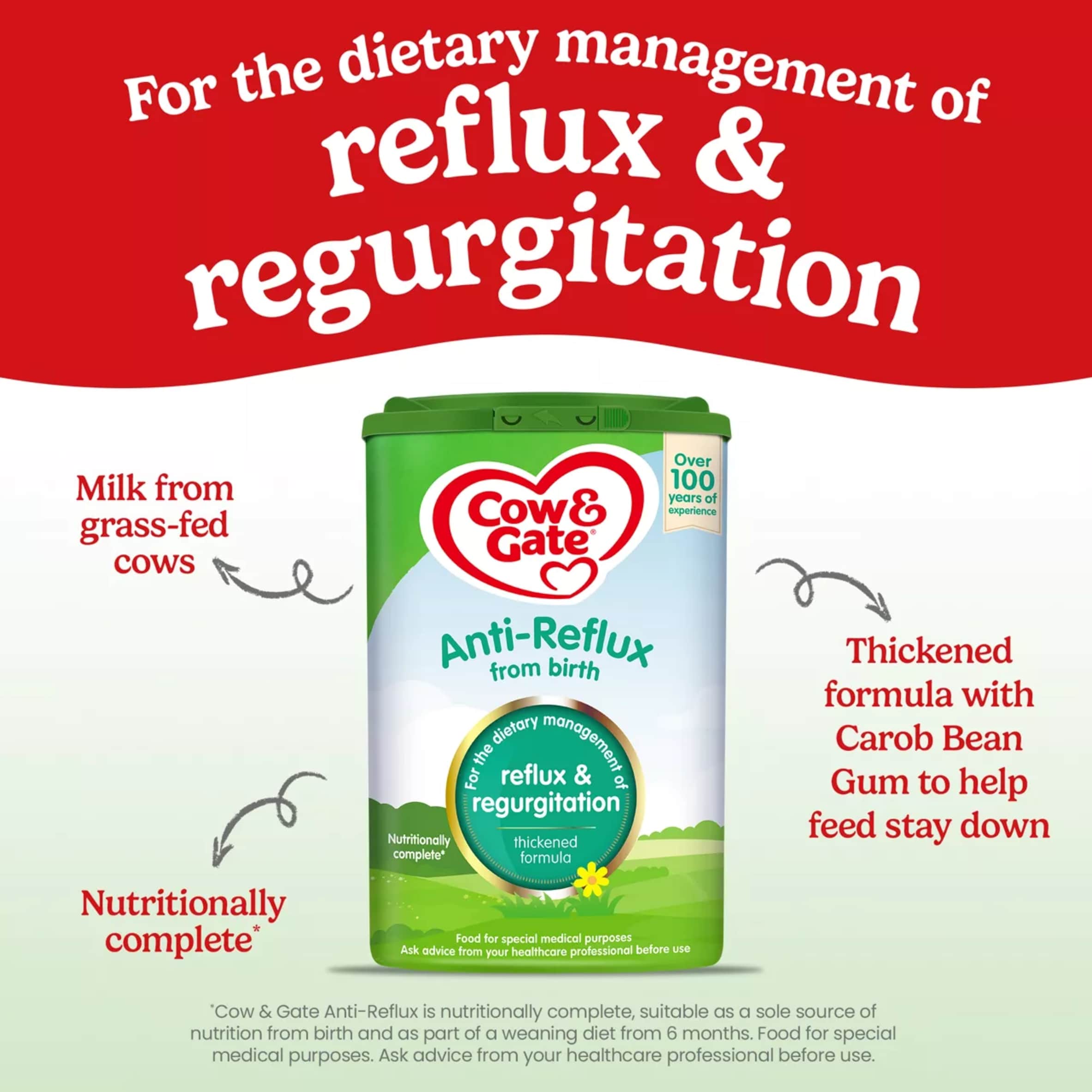 Cow & Gate Anti-Reflux Baby Milk Formula Powder from Birth 800g thumbnail 4