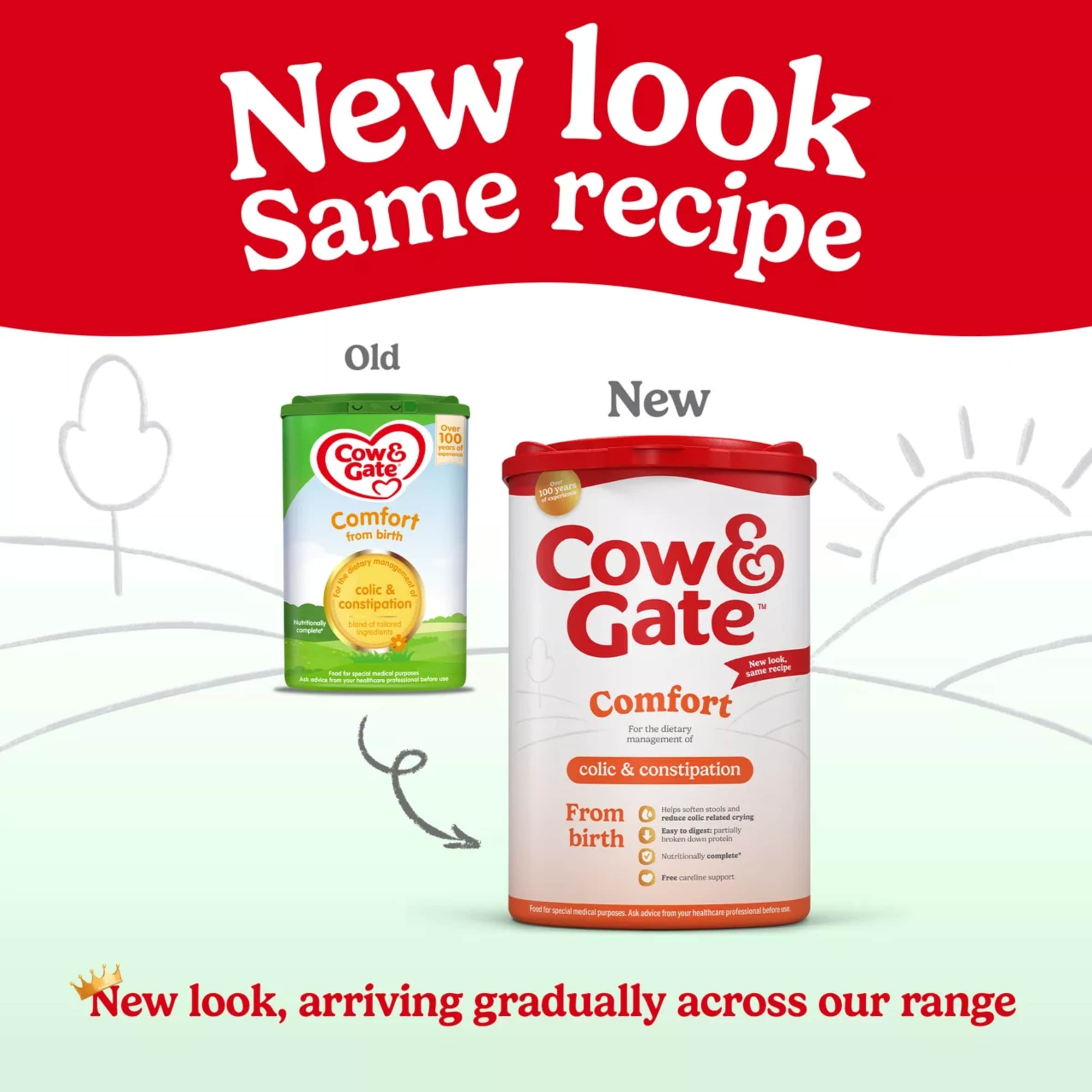Cow & Gate Comfort Baby Milk Formula Powder from Birth 800g thumbnail 2