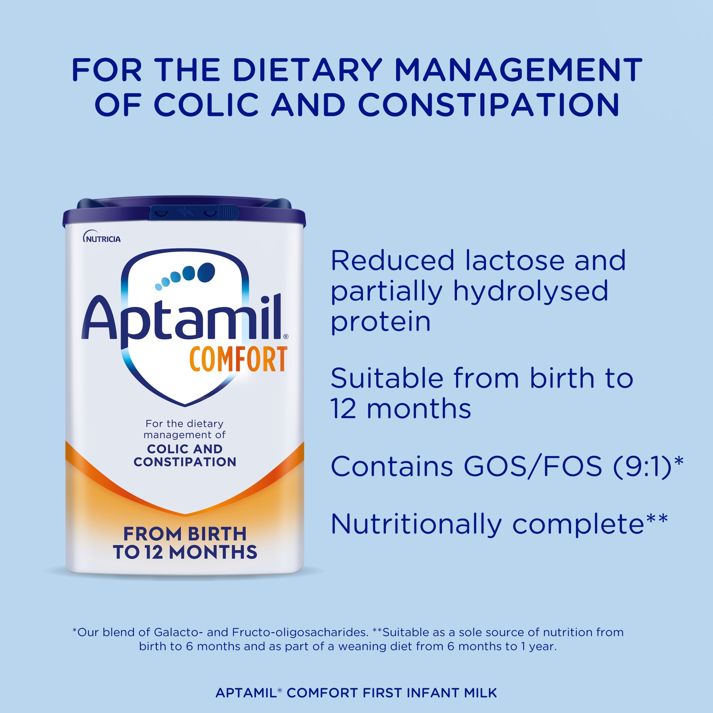 Aptamil Comfort Baby Milk Formula Powder from Birth 800g thumbnail 4