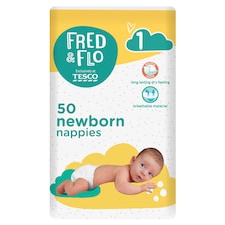 Fred & Flo Newborn Nappy Size 1 50 Pack