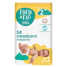 Fred & Flo Newborn Nappy Size 2 58 Pack