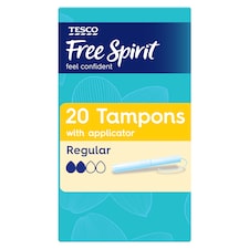 Tesco Free Spirit Tampons with Applicator - Regular 20 Pack