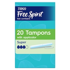 Tesco Free Spirit Tampons with Applicator Super 20 Pack