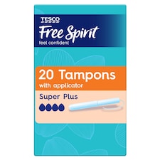 Tesco Free Spirit Tampons with Applicator - Super Plus 20 Pack