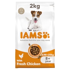 Iams Senior Dog Dry Food Small/Medium Breed With Fresh Chicken 2kg