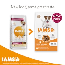 Iams Senior Dog Dry Food Small/Medium Breed With Fresh Chicken 2kg thumbnail 2
