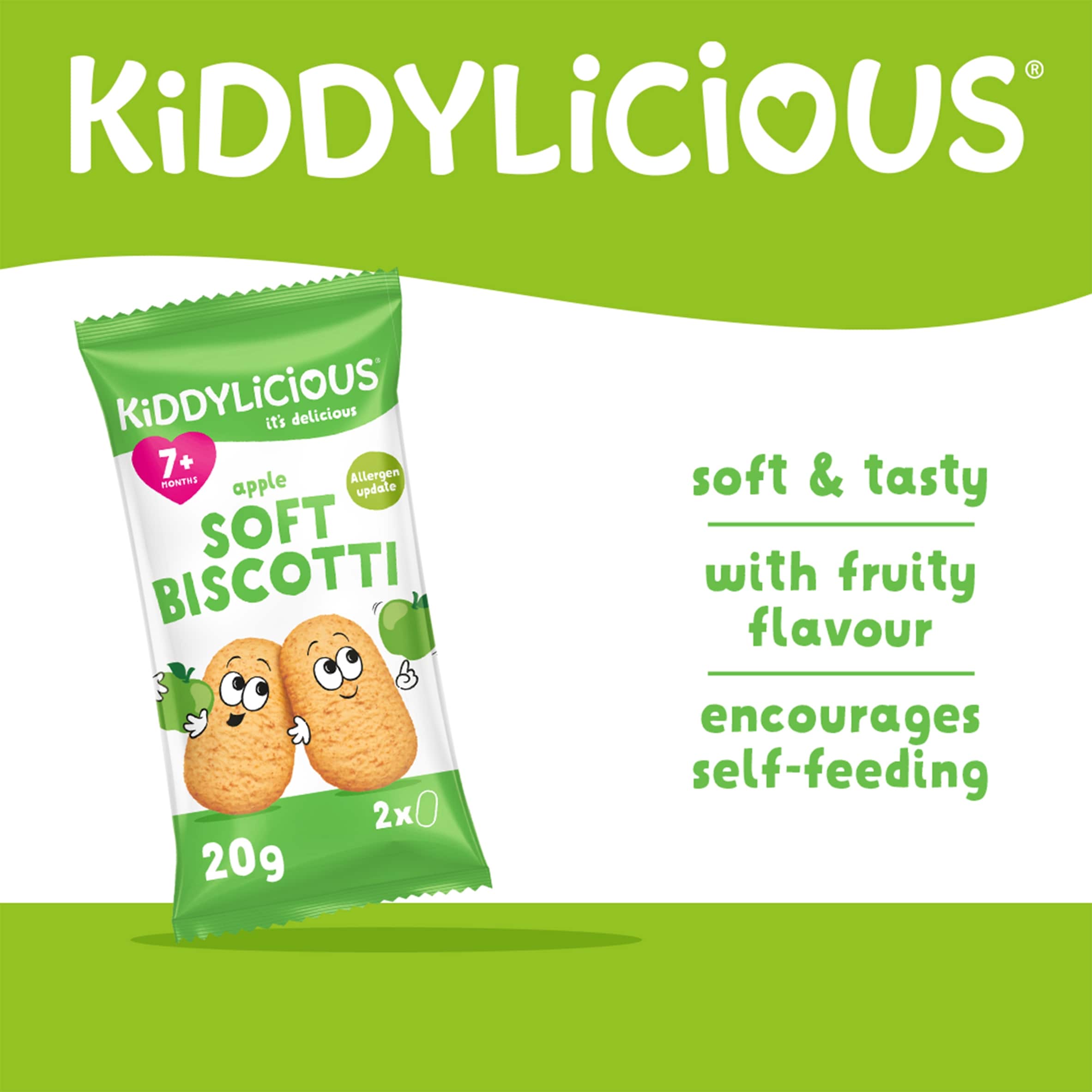 Kiddylicious Apple Soft Biscotti 6X20g thumbnail 2