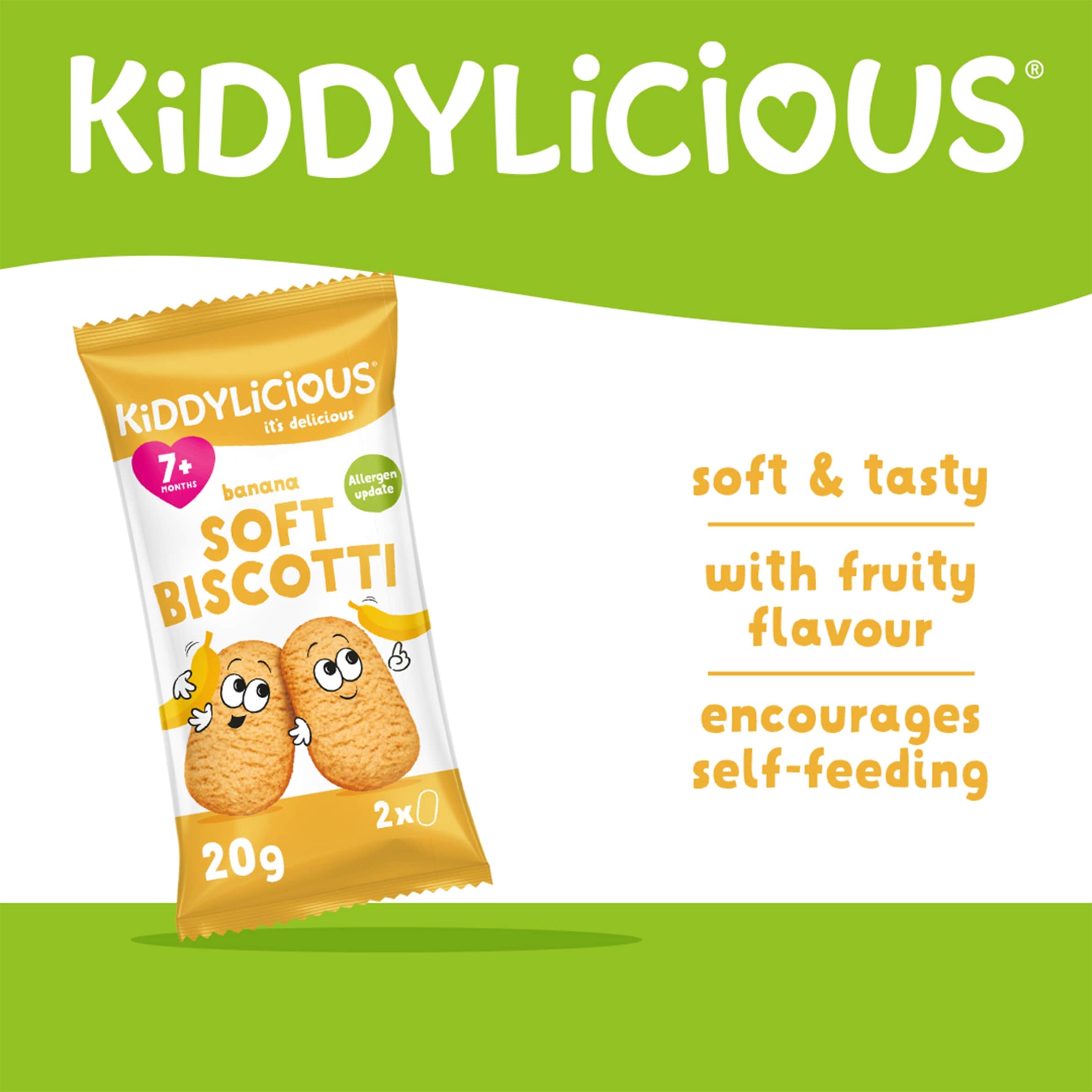 Kiddylicious Banana Soft Biscotti 6X20g thumbnail 2
