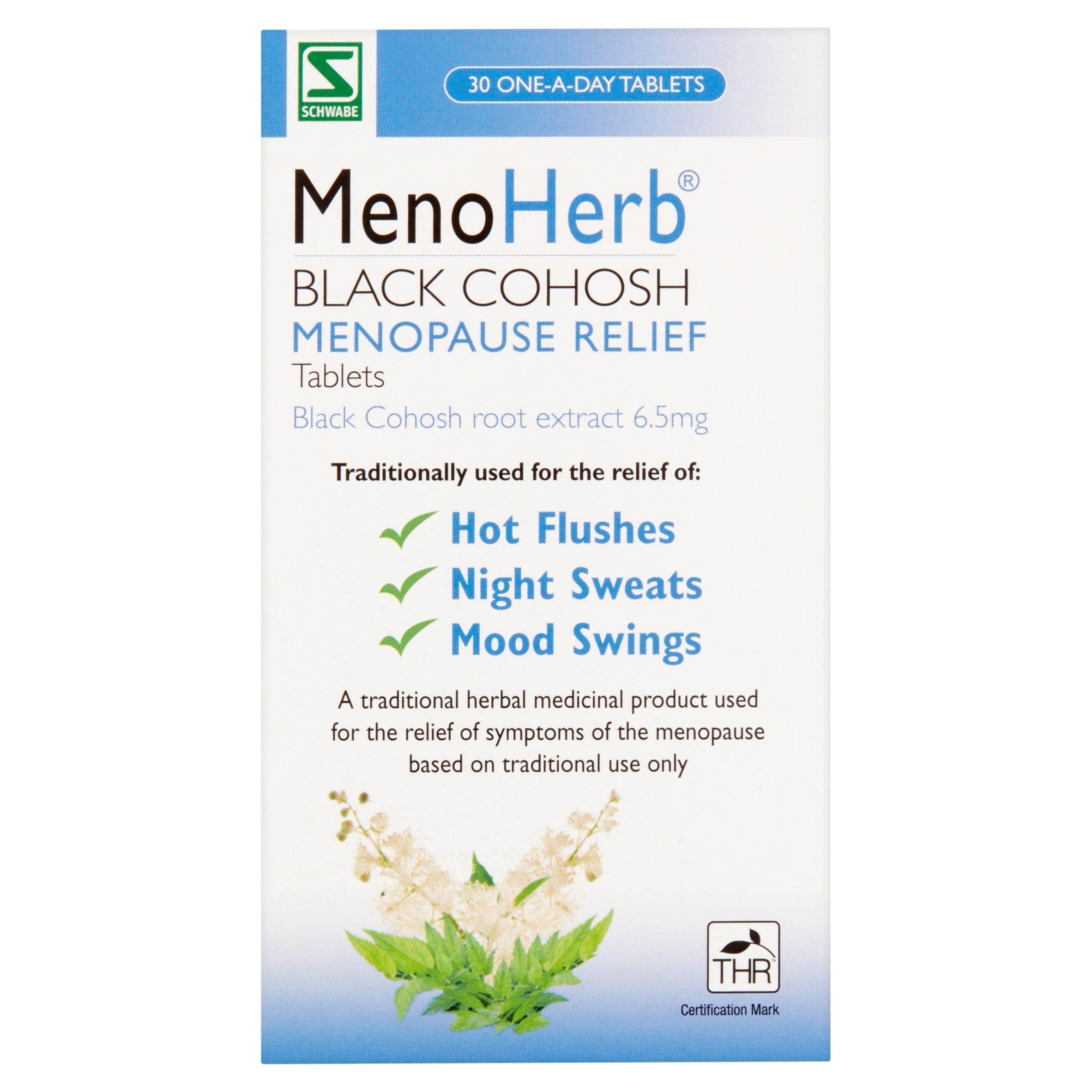 Schwabe MenoHerb Black Cohosh Menopause Relief Herbal Tablets 30s