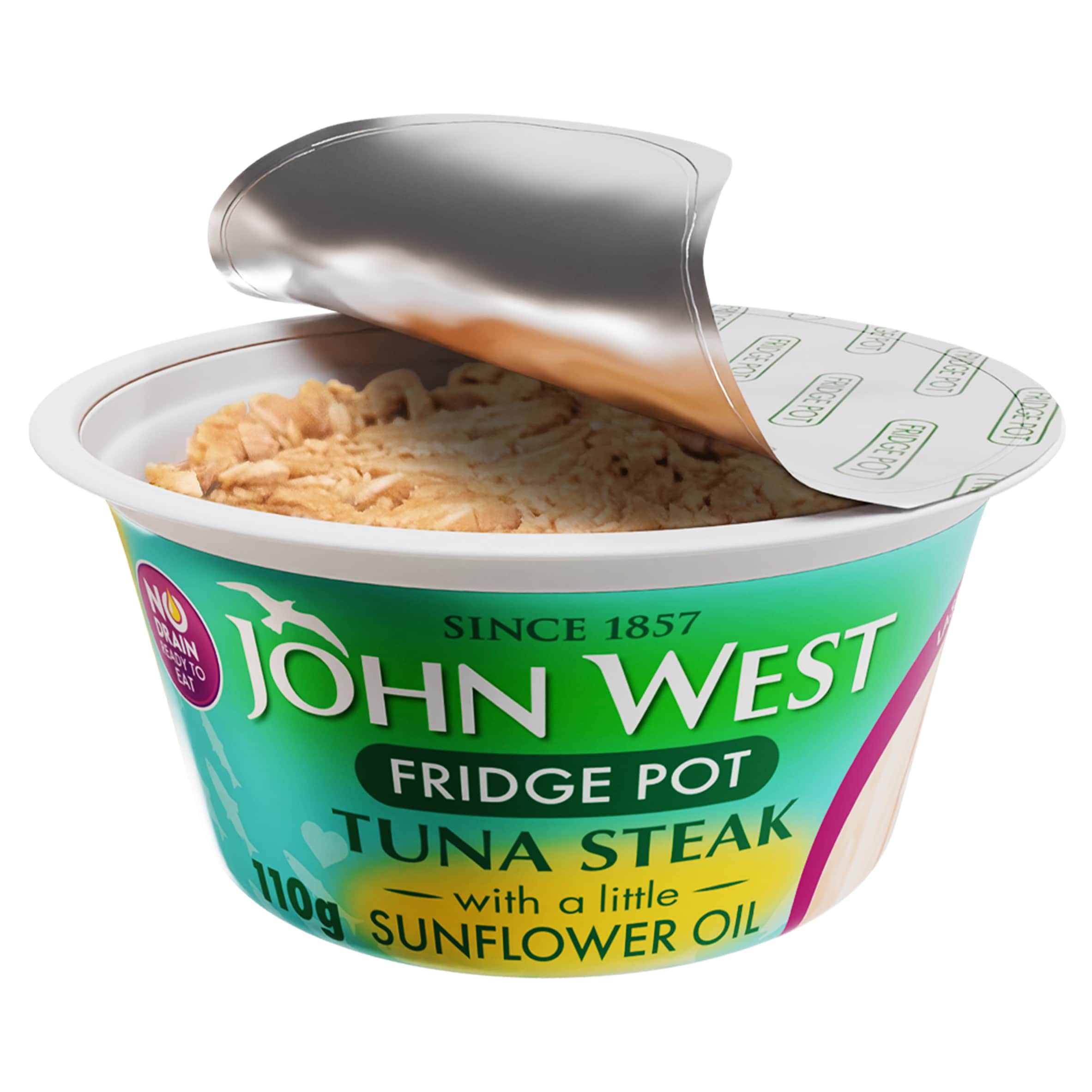John West No Drain Fridge Pot Tuna Steak with a Little Sunflower Oil 3x110g thumbnail 2