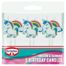 Dr. Oetker Unicorn & Rainbow Birthday Candles 6 Pack