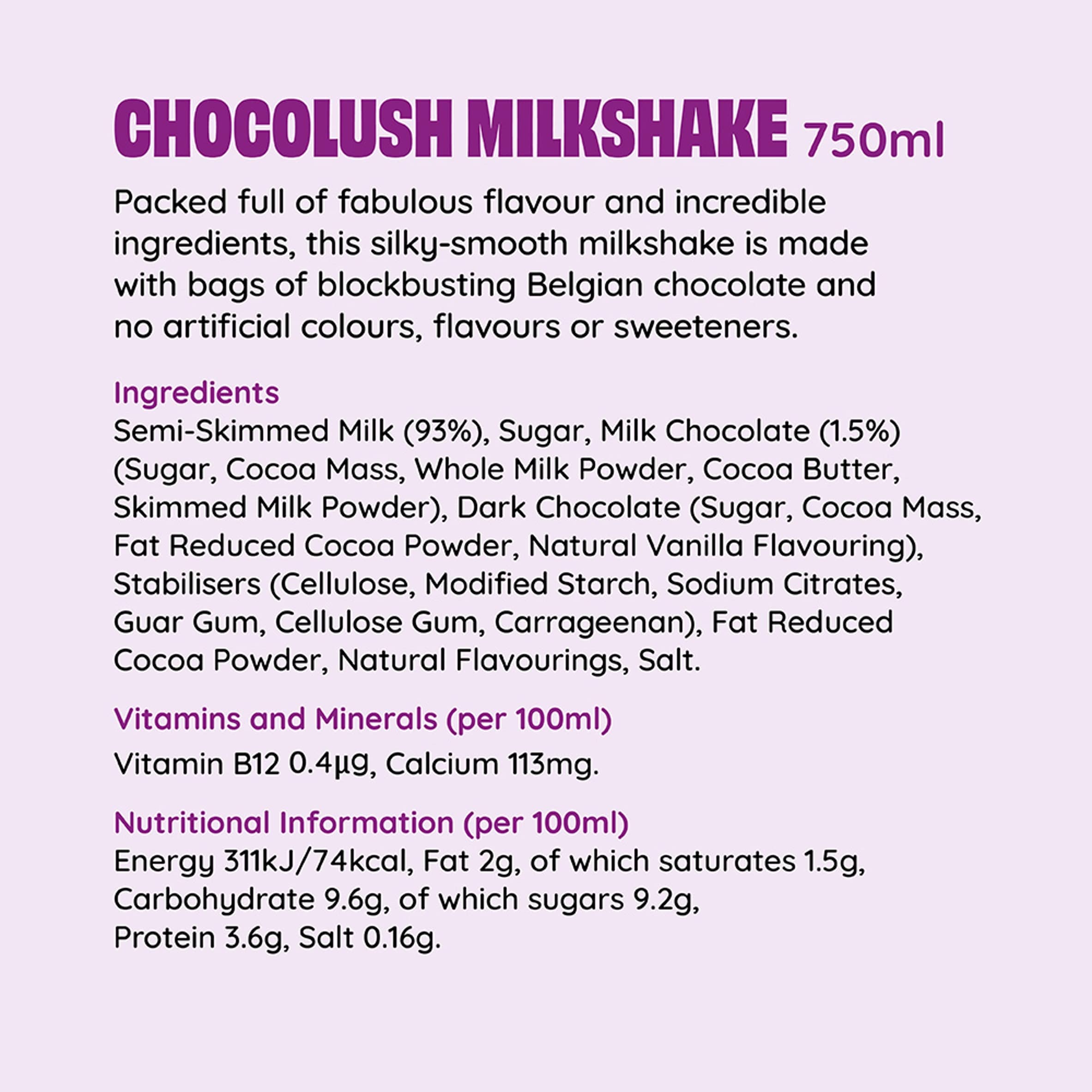 Shaken Udder Chocolush Milkshake 750ml thumbnail 3