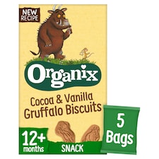 Organix Cocoa & Vanilla Gruffalo Biscuits 5X20g