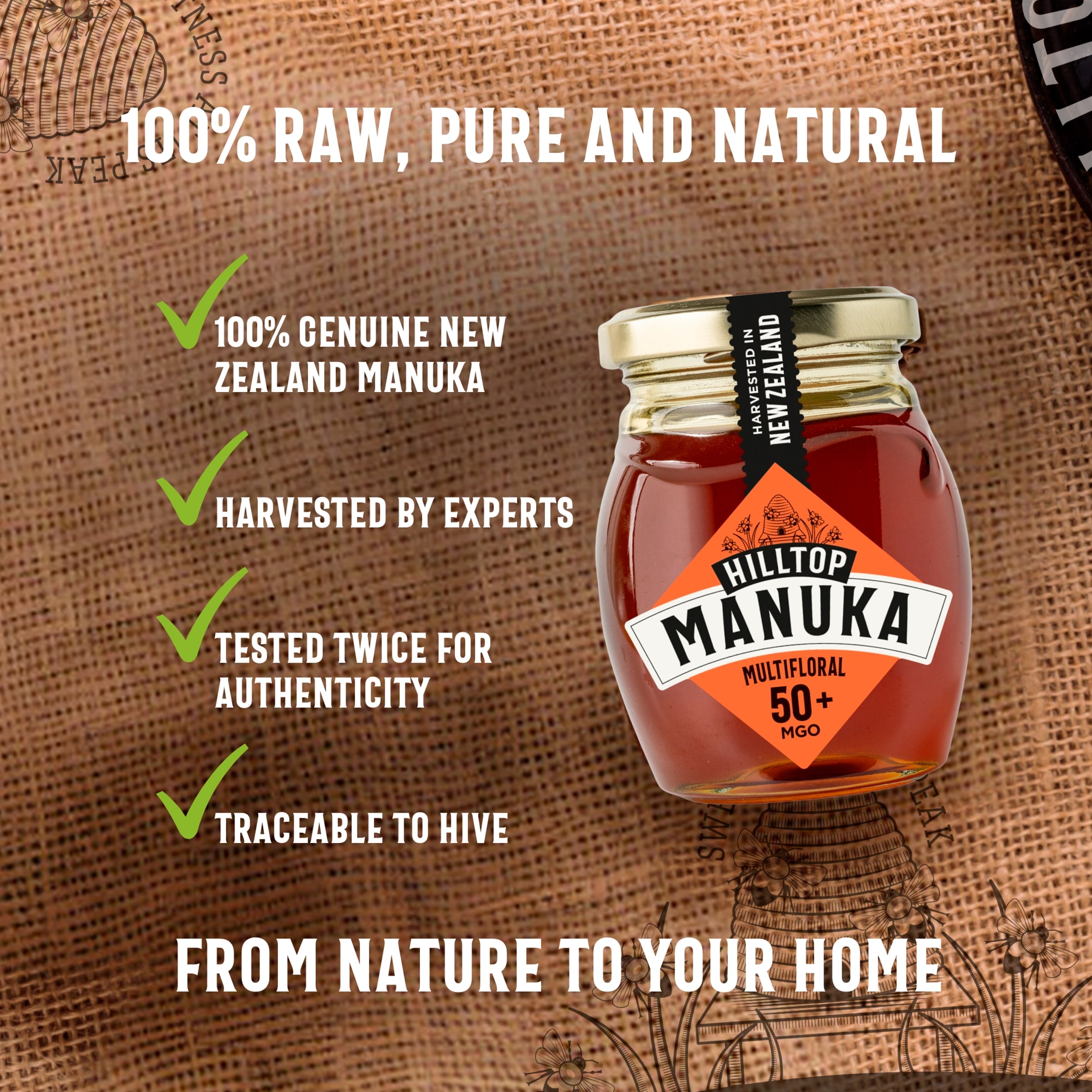 Hilltop Manuka Honey Mgo 50 225G thumbnail 4