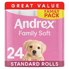 Andrex Family Soft Toilet Tissue Standard 24 Rolls