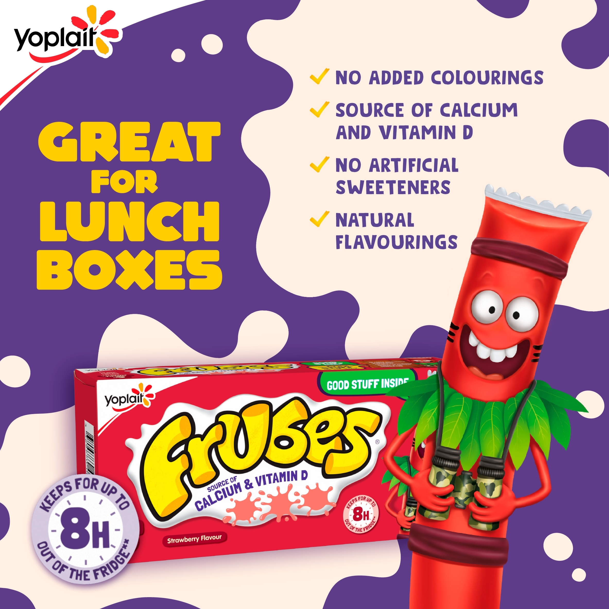 Frubes Strawberry Kids Yoghurt Tubes Multipack 9x37g thumbnail 3